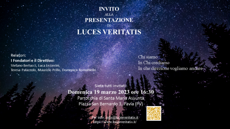 Presentazione a Pavia del progetto “Luces Veritatis”